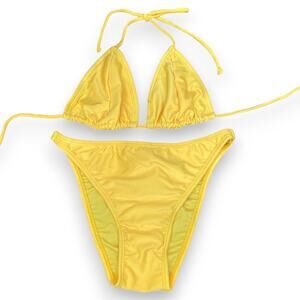 Vintage deadstock yellow triangle bikini